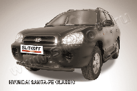 Защита переднего бампера d57 черная Hyundai Santa-Fe Classic Таганрог (2000-2012) , Slitkoff, арт. HSFT009B