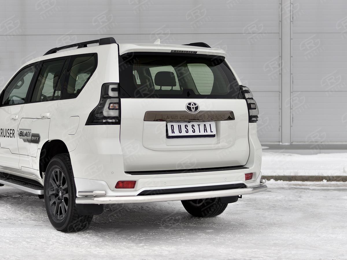 TOYOTA LC PRADO 150 BLACK ONYX 2020- Защита заднего бампера d57 секции-d42 уголки LCPZ-003552