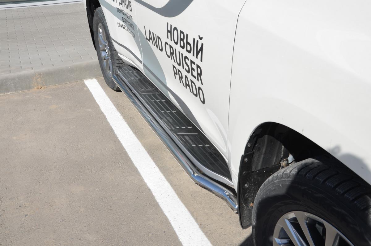 Защита штатного порога для автомобиля Toyota Land Cruiser Prado 150  Black Onyx 2020 арт. TLCP150.20.30-3