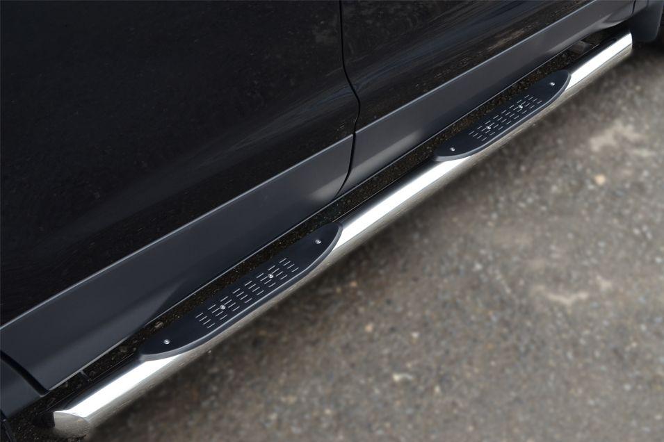 Пороги труба d76 с накладками вариант 1 для Ford Kuga 2013, Slitkoff FGT-0013811