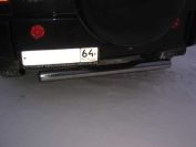 Защита заднего бампера d76 с проступью черная Chery Tiggo (2005-2013) , Slitkoff, арт. CT010B