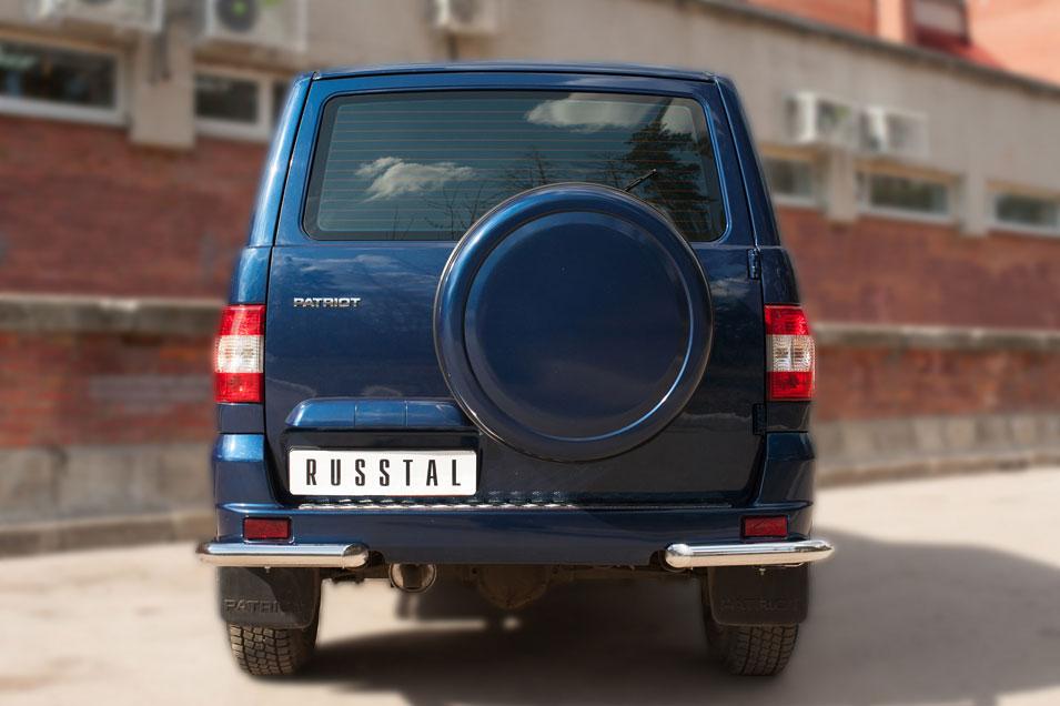 Защита заднего бампера уголки d57 для UAZ Patriot 2014, Slitkoff UPZ-002071