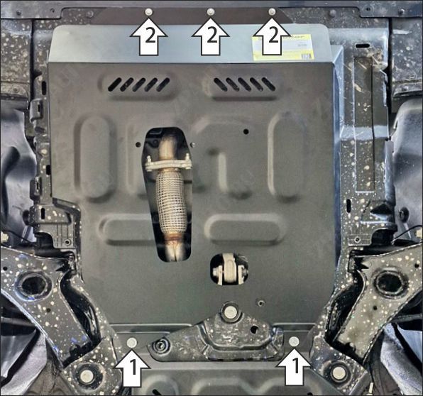 Защита стальная Мотодор (Двигатель,Электроусилитель руля,Передний электромотор), 2 мм,  Evolute I-Space   2025-н.в. арт. 78615