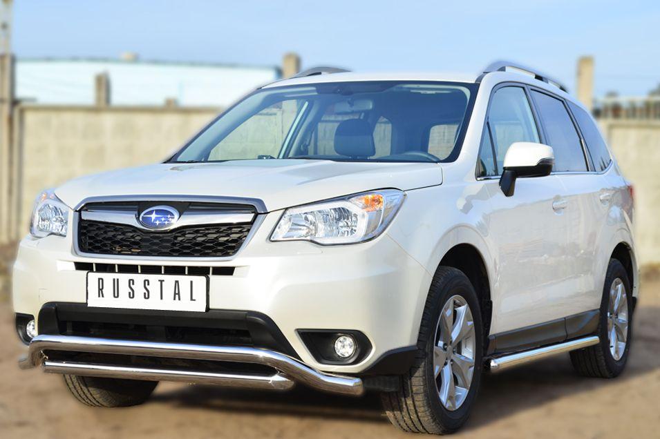 Пороги труба d57 вариант 3 для Subaru Forester 2013, Slitkoff SUFT-0015993