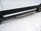 Порог с площадкой (укороченный) 42,4 мм (правый) для автомобиля Ford Transit FWD L2 2013- TCC Тюнинг арт. FORTRAN16-09