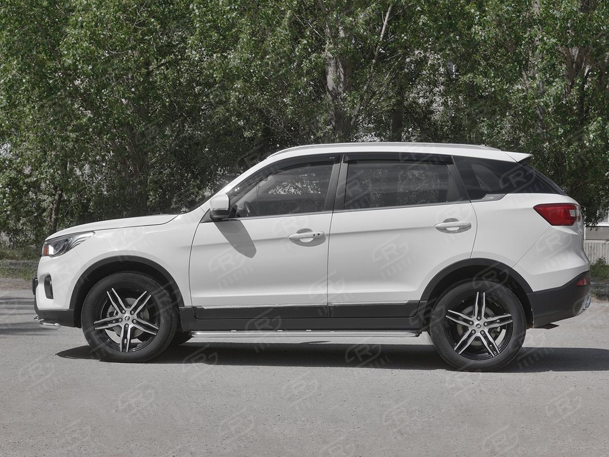 Пороги труба d42 с листом (Лист алюм, проф.сталь)  для автомобиля Lifan X70 2018, Slitkoff LF7L-0032862