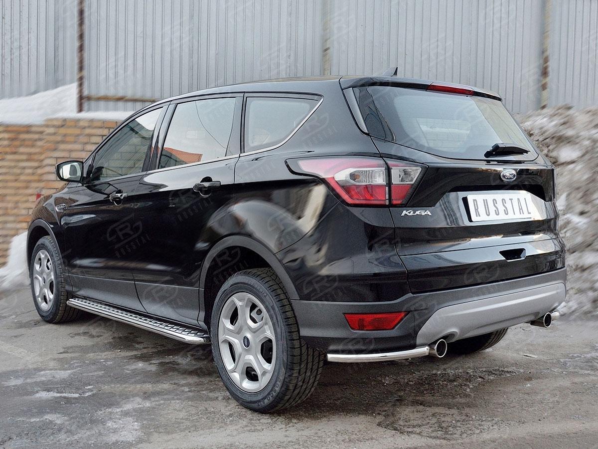 Защита заднего бампера уголки d42 Ford Kuga 2016, Slitkoff FGZ-002605