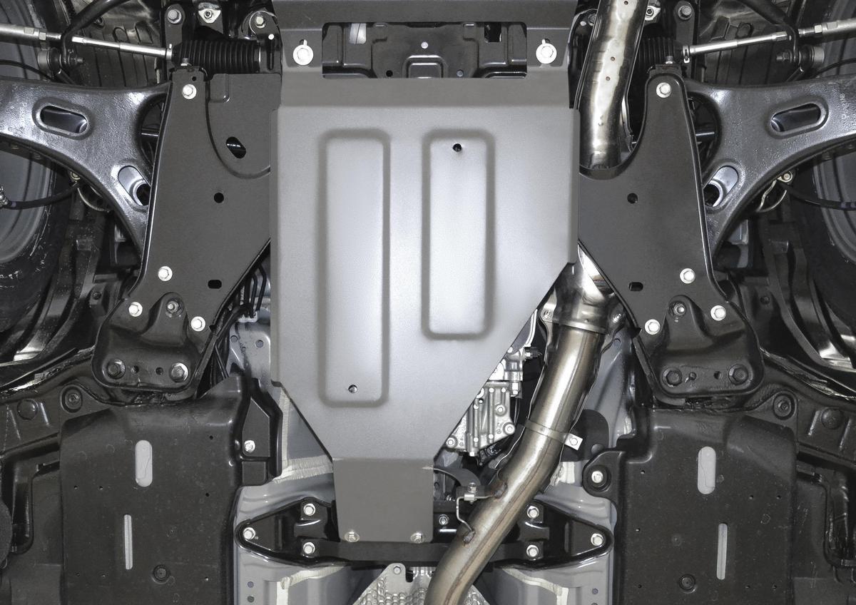 Защита КПП Rival для Subaru Forester V 4WD 2018-н.в., штампованная, алюминий 3 мм, с крепежом, 333.5435.1