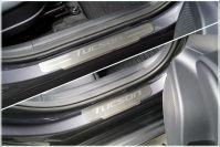Накладки на пороги (лист шлифованный надпись Tucson) 4 шт для автомобиля Hyundai Tucson 2021- TCC Тюнинг арт. HYUNTUC21-04