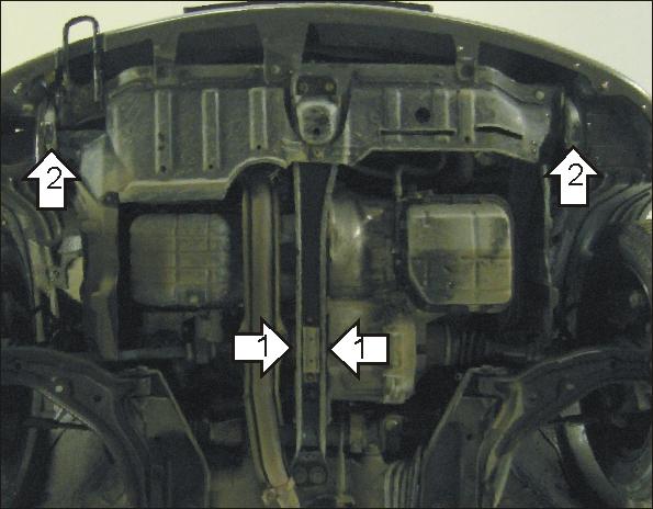 Защита стальная Мотодор (Двигатель, Коробка переключения передач), 2 мм, Сталь для Nissan Micra 1992-2003 арт. 01428
