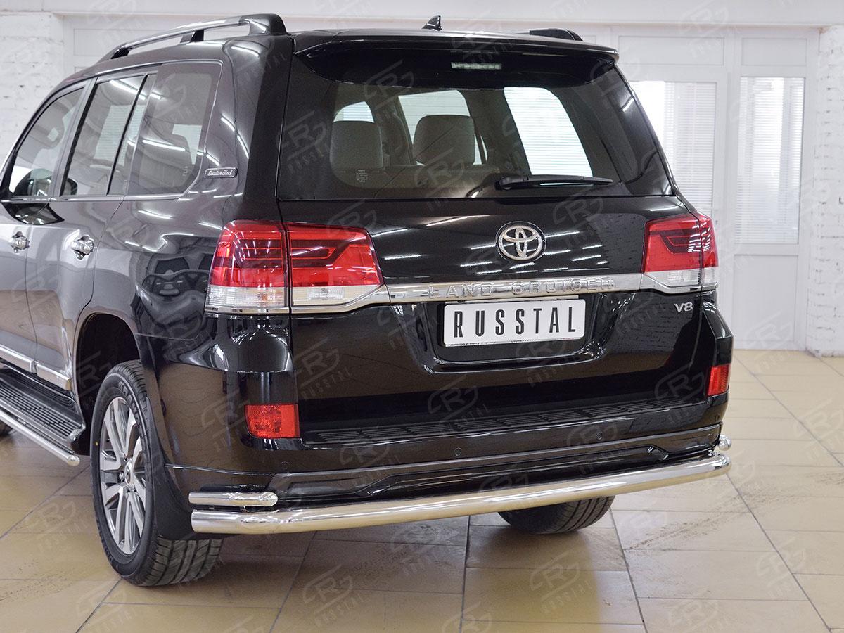 Защита заднего бампера d76/42 уголки Toyota LC 200 Executive 2016, Slitkoff TLCZ-002565