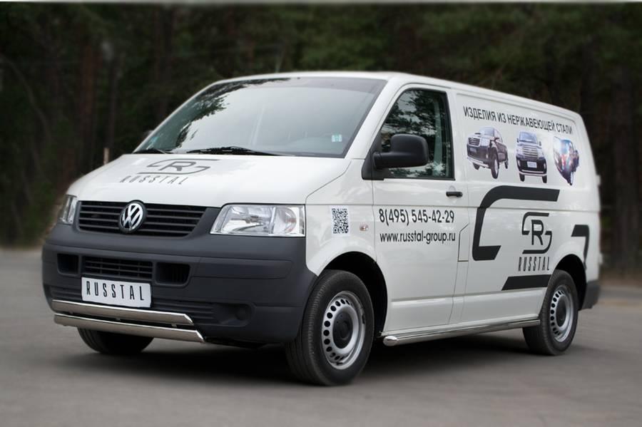 Пороги труба d57 вариант 1 (левый) для Volkswagen Transporter kasten 2003, Slitkoff VTRZ-0006031