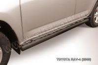 Защита порогов d76 труба черная Toyota Rav-4 (2009-2010) , Slitkoff, арт. TR409-010B
