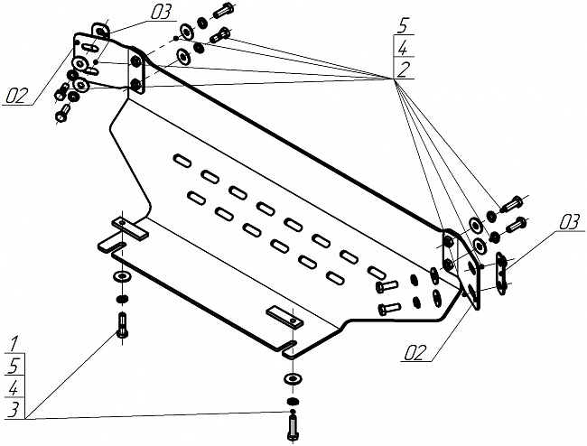 Защита алюминиевая Мотодор (Радиатор), 5 мм,  Dodge Ram 1500  2024- арт. 32915