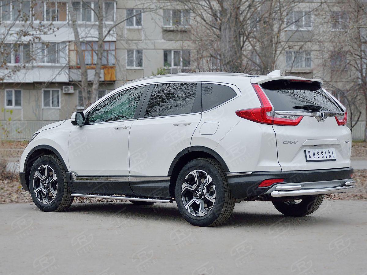 Защита заднего бампера d57/42 на Honda CR-V 2017, Slitkoff HCRZ-002835