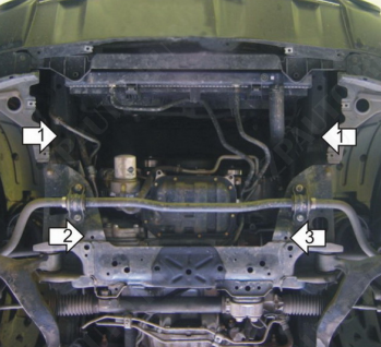 Защита двигателя стальная Motodor для Infiniti FX35 I 2002-2008 (2 мм, сталь), 08001