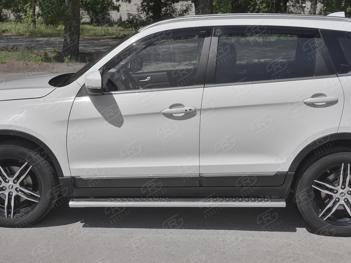 Пороги труба 120х60 овал с проступью для автомобиля Lifan X70 2018, Slitkoff LF7O-003284