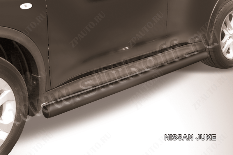 Защита порогов d76 труба черная Nissan Juke 4WD (2010-2014) , Slitkoff, арт. NJ4WD-006B