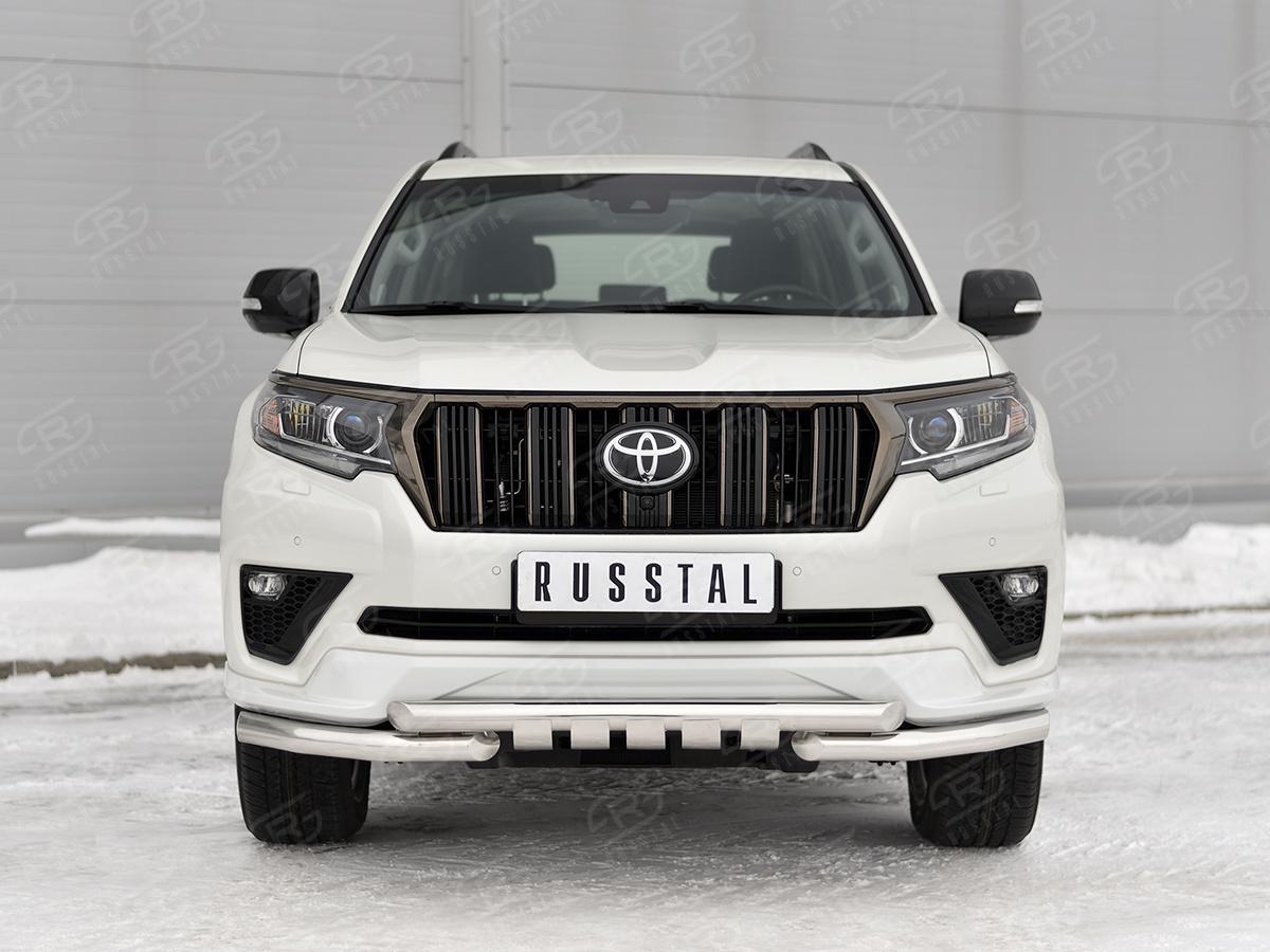 TOYOTA LC PRADO 150 BLACK ONYX 2020- Защита переднего бампера d57 секции-d57 уголки+клыки LCPZ-003548