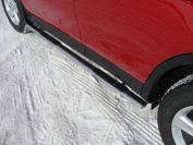 Пороги овальные с накладкой 75х42 мм для автомобиля Toyota RAV4 2013-2015, TCC Тюнинг TOYRAV13-06