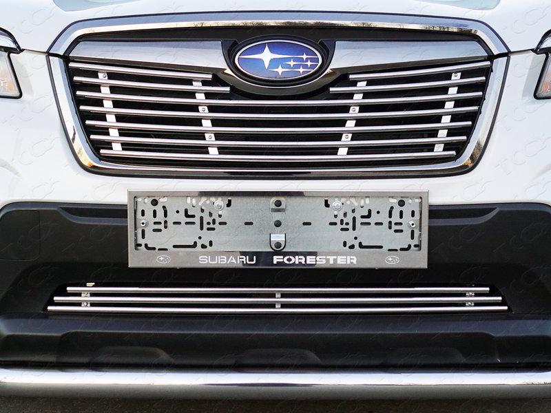 Решетка радиатора верхняя 12 мм для автомобиля Subaru Forester (S5) 2018-, TCC Тюнинг SUBFOR18-15