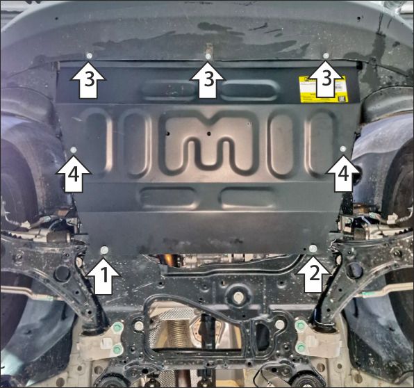 Защита стальная Мотодор (Двигатель, Коробка переключения передач), 2 мм,  Omoda C7  2025- арт. 79016