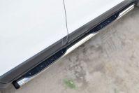 Пороги труба d76 с накладками вариант 2 для Chevrolet Captiva 2013, Slitkoff CAPT-001749