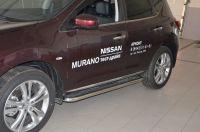 Пороги с накладным листом для автомобиля NISSAN Murano 2014. NMU.14.41, Россия