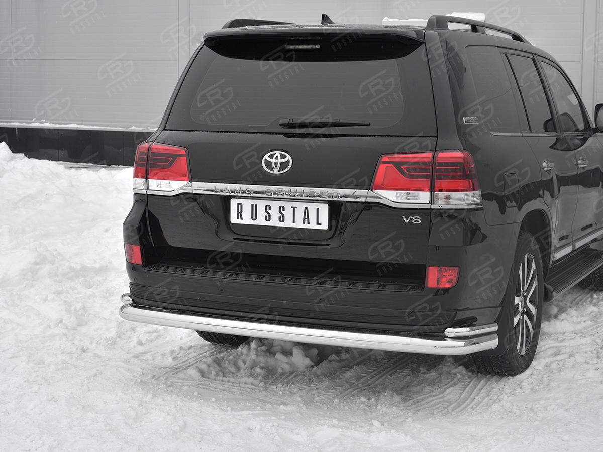 Защита заднего бампера d76 секции-d42 уголки TLCZ-003124 для автомобиля TOYOTA LAND CRUISER 200 2018 EXECUTIVE LOUNGE, Slitkoff