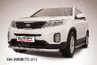 Защита переднего бампера d76 Kia Sorento (2012-2021) Black Edition, Slitkoff, арт. KS13-002BE