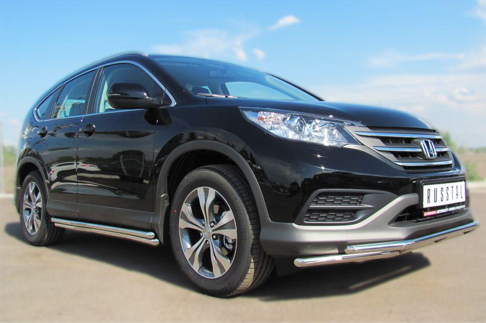Пороги труба d42/42 для Honda CR-V 2013, Slitkoff HVT-001339