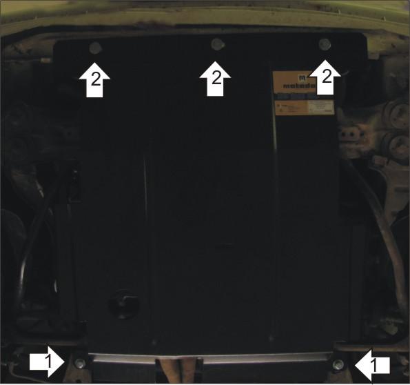 Защита стальная Мотодор (Двигатель, Коробка переключения передач), 2 мм, Сталь для Rover 800 1986-1999 арт. 06000