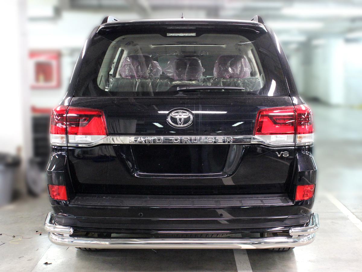 Защита заднего бампера "волна" d-76+53 для автомобиля Toyota Land Cruiser 200 EXECUTIVE LOUNGE 2018-наст.вр., Технотек, арт. LCN18_10EXL