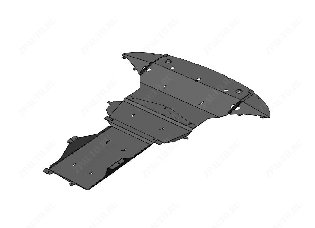 10.33ABC Защита картера двигателя и КПП GENESIS G90, V-5,0 (2018-2022) из 3-х частей (Алюминий 4мм)