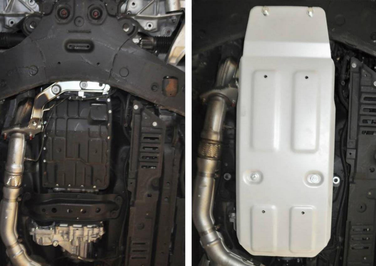 Защита КПП Rival для Infiniti FX 35 II 2008-2011, штампованная, алюминий 3 мм, с крепежом, 333.2402.1