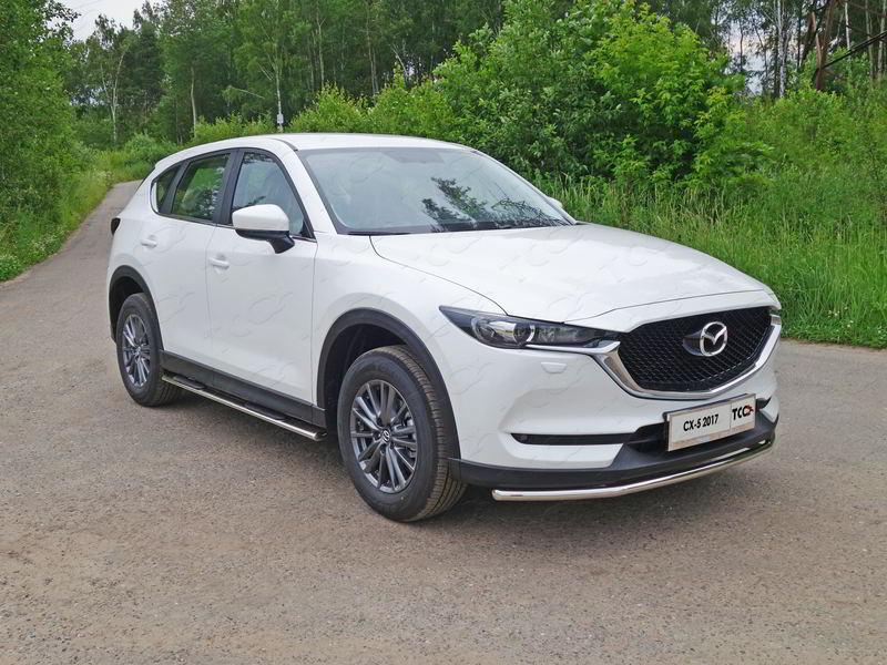 Защита передняя нижняя 42,4 мм для автомобиля Mazda CX-5 2017-, TCC Тюнинг MAZCX517-35