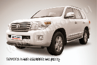 Защита переднего бампера d76+d57 двойная черная Toyota Land Cruiser 200 (2013-2015) , Slitkoff, арт. TLC2-13-004B