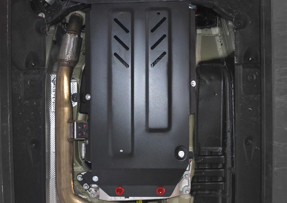 Защита КПП и РК АвтоБроня для Kia Stinger (V - 2.0T; 3.3T) 4WD 2017-н.в., штампованная, сталь 1.8 мм, с крепежом, 111.02844.1