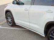 Пороги труба d63 вариант 3 на Toyota Highlander 2016, Руссталь THRT-002623