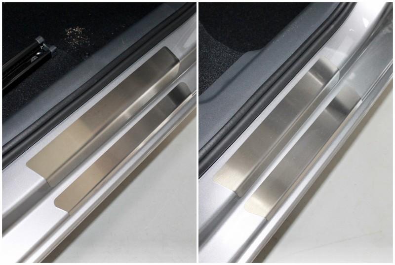 Накладки на пороги внутренние и внешние (лист шлифованный) 8шт для автомобиля Skoda Rapid 2020- TCC Тюнинг арт. SKORAP20-11