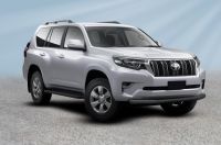 Защита переднего бампера d76 черная Toyota Land Cruiser Prado J150 (2017-2020) , Slitkoff, арт. TOP17-003B