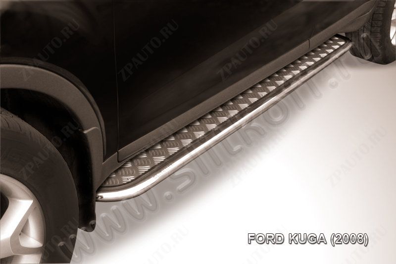 Защита порогов d42 с листом Ford Kuga (2008-2013) , Slitkoff, арт. FKG010