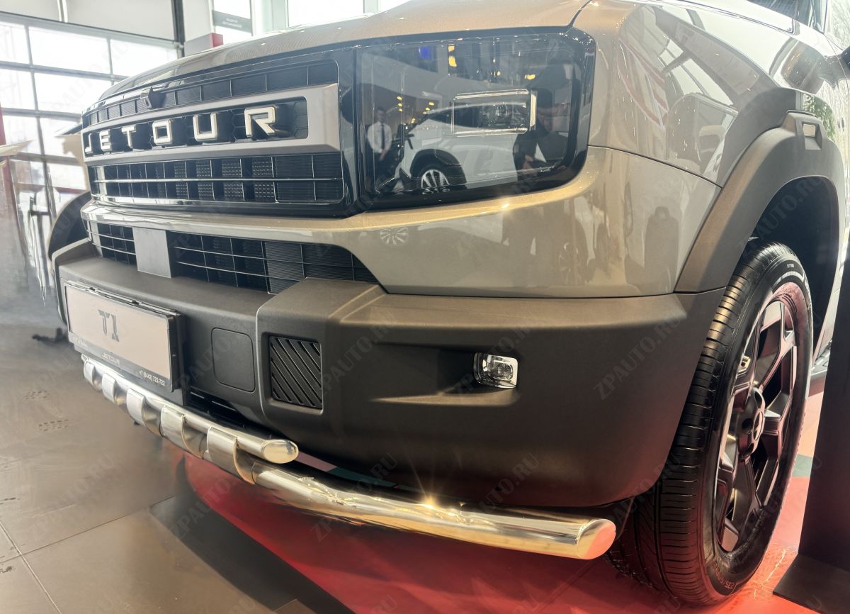 Защита переднего бампера двойная с перемычками для автомобиля JETOUR T1 2025 арт. JET.T1.25.75