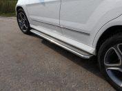 Пороги с площадкой (нерж. лист)  42,4 мм для автомобиля Mercedes-Benz GLK 220 CDI 4MATIC 2012-2015, TCC Тюнинг MERGLK220D14-06
