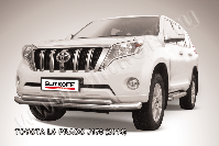 Защита переднего бампера d76+d57 двойная Toyota Land Cruiser Prado J150 (2013-2017) Black Edition, Slitkoff, арт. TOP14-002BE