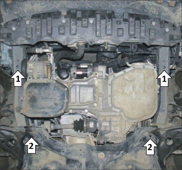 Защита стальная Мотодор (Двигатель, Коробка переключения передач), 2 мм,  для Toyota Corolla Fielder   2013-2018 арт. 72501