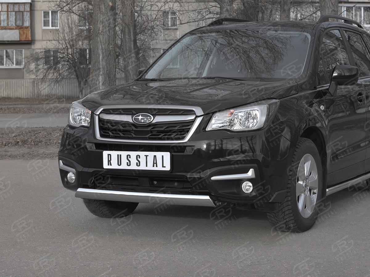 SUBARU-FORESTER(SJ)-2016-2018-Защита-переднего-бампера-d75х42-дуга-SUFZ-003344, Slitkoff