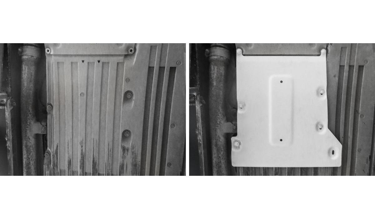 Защита КПП Rival для BMW 5 серия G30/G31 RWD (520i, 520d) 2016-2020, штампованная, алюминий 4 мм, с крепежом, 333.0540.1