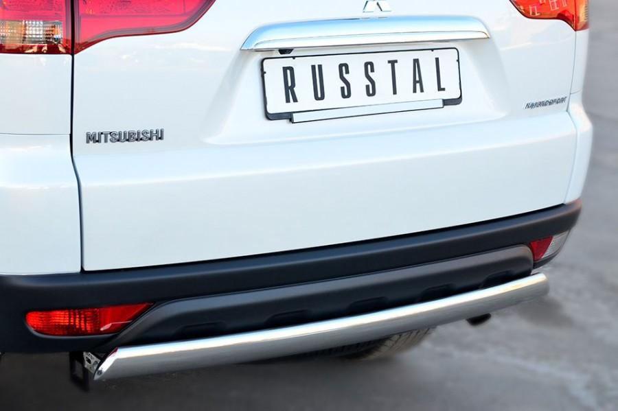 Защита заднего бампера d75х42 для Mitsubishi Pajero Sport 2013, Slitkoff MPSZ-001587