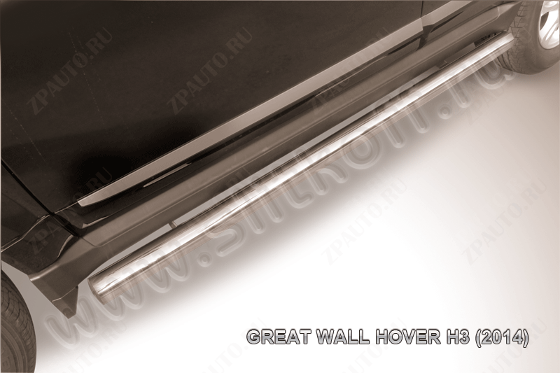 Защита порогов d76 труба Great Wall Hover H3 (2014-2016) , Slitkoff, арт. GWHNR-H3-005